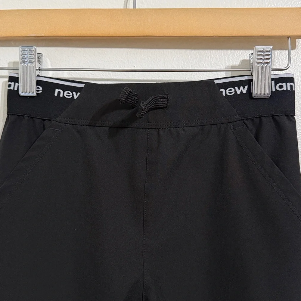 NEW BALANCE Girls Jogger Cargo Pants Size 8 Small Black Kids Activewear